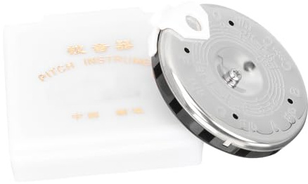 Sosoport Stimmgerät für Violine Gitarre Ukulele Rotierendes Mundblas Stimmgerät Silber ABS und Zinklegierung für A-Cappella Chor und Chorproben