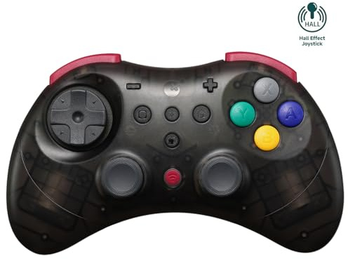 AKNES GuliKit Elves 2 Pro Mando Inalámbrico para Switch 2/1, Windows, iOS, Android - Joysticks de Efecto Hall, 1000Hz Polling Rate, Switch Wake-up, 3 Modos Rumble, Gyro Aiming - Negro Transparente