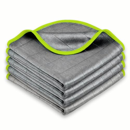 ZHYTUAL 4X da Confezione Panni Microfibra Panno Microfibra Auto Panno Asciugatura Auto panno rapido lava e asciuga 400 GSM 30x30CM Adatti per Cucine Hotel Mobili Stoviglie Auto Moto