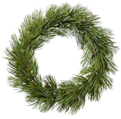 Künstlicher Kiefern Kranz - Naturgetreuer, Wiederverwendbarer Weihnachtskranz für Tür & Tisch (⌀ 30 cm)