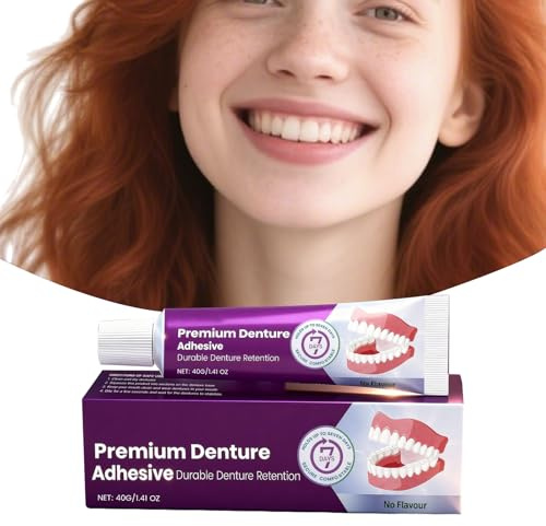 Cuscinetto Adesivo per Dentiere con Tenuta Sicura - Tenuta di Tutta la Giornata con Sensazione Naturale, Stagna Confortevole e Resistente per Dentiere(2pcs)