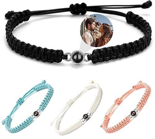 YATEDIY Personalised Projection Bracelet with Photo - armband mit bild benutzerdefinierte Foto-Geschenke für Frauen/Männer Geeignet Paare, Freunde, Mütter Und Weihnachtsgeschenke