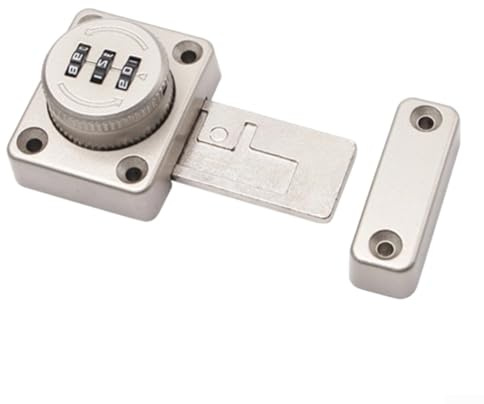 Door Bolt Extended Lock Bolt, Door Additional Lock For Home Security With Zinc Alloy Construction And Password Unlocking(Silver)