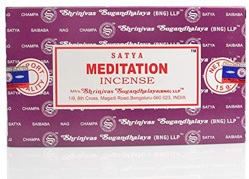 Satya Nag Champa, bastoncini di incenso, fragranza legno di sandalo, Box 12 Packs