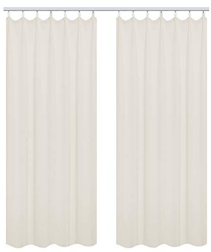 WOLTU Vorhang Blickdicht Gardinen mit Kräuselband für Schiene, 2er Set Leichte & weiche Verdunklungsvorhänge wärmeisolierend Thermovorhang Kälteschutz für Wohnzimmer Schlafzimmer, 135x245cm, Creme