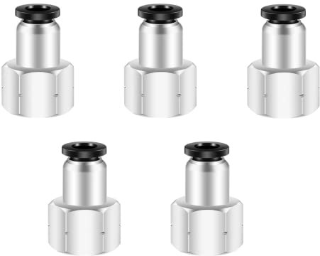 CEKER Steckverbindungsstücke, 3/8 Zoll OD x 0,3 cm NPT Innengewinde, Druckverbindungen, Luft-, Wasserkompatibel, vernickeltes Messing und Kunststoff, 0-1,0 MPa Arbeitsdruck, 5 Stück