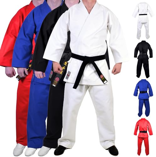 MAR | Heavyweight Karate Gi, White Karate Suit, European Cut | Men & Women; Kids & Adult Sizes | For Competition & Tournaments, Kids Karate Suit for Competition, 14oz Canvas Fabric Suit (0/130)