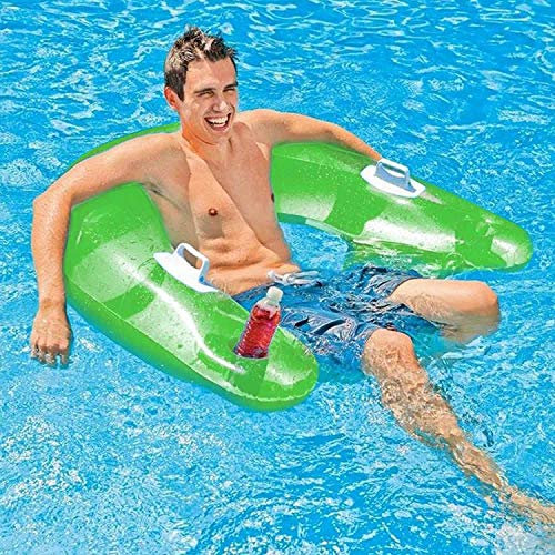 Hilif Pool Hangematte mit Mesh, Aufblasbare Ananas Luftmatratze Pool Liege Hängematte Wasser Luftmatratze Netz Aufblasbare Ananas Aufblasbar für Erwachsene Green