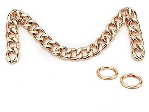 DIY Schwere Klobige Aluminium Metall Geldbörsen Tasche Griff Riemen Kette Schultergurt, Handtaschen Umhängetasche Dekoration Kette, Tasche Zubehör Charms (Glänzendes Gold)