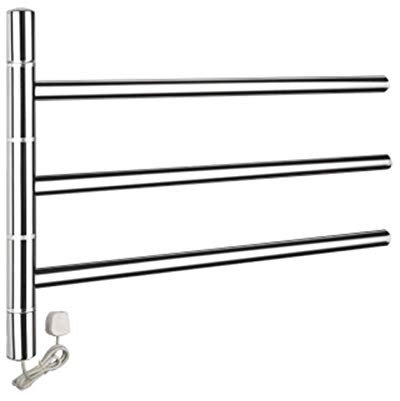 WPHH Scaldasalviette Multifunzione 2 in 1, Portasciugamani Riscaldato Elettrico A Parete Girevole A 360 °, Termoarredo Elettrico in Acciaio Inossidabile 304 per Bagno,Plug in