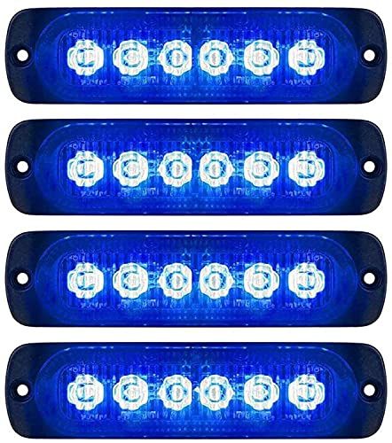 Seitenmarkierungsleuchten, 4 STÜCKE 6LED Side Marker Lights Auto-Markierungsleuchten Autoseiten-Anzeigelampen 12V 24V Vordere Heckleuchte Positionsleuchten für LKW-Anhänger (Blau)
