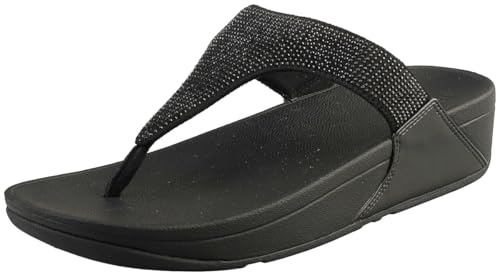 Fitflop Lulu Sandales à plateforme pour femme avec strass Beige, Noir, 39 EU