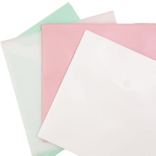 Craftelier - Plastik-Umschlägen mit Klettverschluss zum Organisieren von Scrapbooking- und Bastelmaterialien und Zubehör | Enthält 12 Hüllen in 4 Farben | Größe 32,9 x 32,9 cm (12.9 x 12.9)