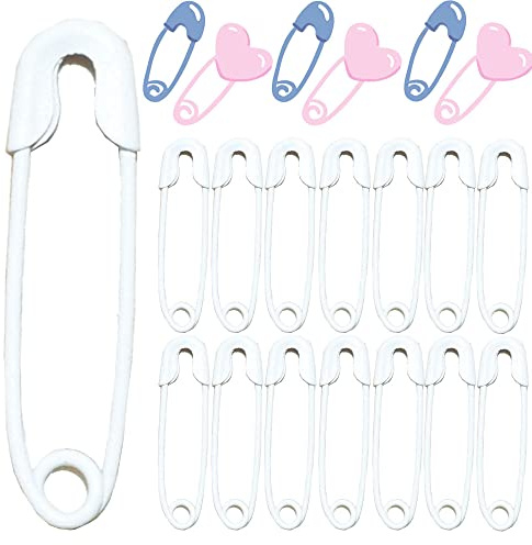 Mini Metal Safety Pins Brooch 20 Colors Decorative Charms Small Small Pin for Jewelry Kilt Knitted Fasteners Used in Clothes Skirts Dresses 1000PCS 19mm (White)
