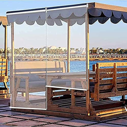 WHOCF Doppelrollo Transparente Vinylrollos für Höfe, 100% transparent und wasserdicht Blindes Äußeres für Outdoor-Pergola 0,5 mm dick 60-160 cm breit Fensterdecor (Size : 150x300cm)