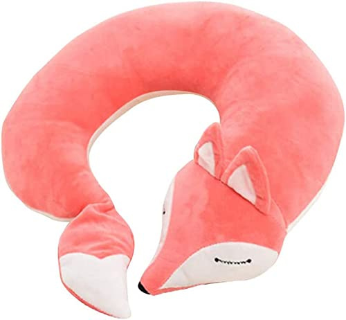 AHDMR Oreiller de Voyage Renard Mignon Coussin de Nuque Voyage Enfant Adulte U-Oreiller de Soutien du Cou Confortable Coussin Cervical Ergonomique Cale Nuque Avion Voiture Oreiller de Sommeil Bureau