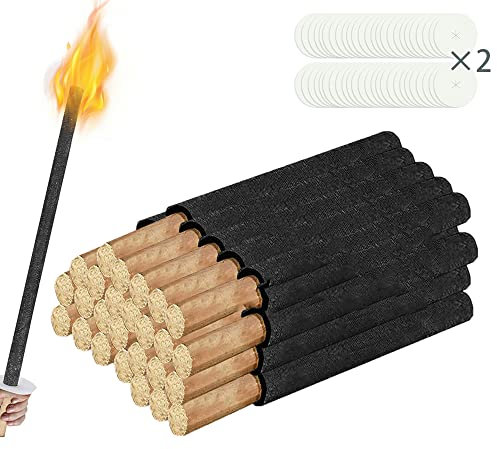 Vigevee Torches en cire Temps de combustion 100 min - Avec protection des mains / manche extra longue - Pour la randonnée nocturne, les feux de camp d'extérieur [100 pièces]