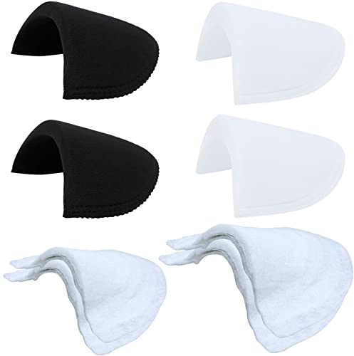 4 Paar Schulterpolster Schwamm Schulterpolster aus Baumwolle zum Einnähen Schulterpads Schulter Push up Pads für Frauen Männer Blazer Anzug Jacken Mantel Kleid Kleidung Nähen Zubehör (4 Größen)