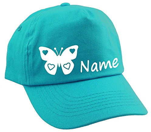 Elefantasie Personalisierte Cap für Kinder Baseball Kappe mit Name oder Wunschwort Bedruckt für Jungen und Mädchen Schmetterling