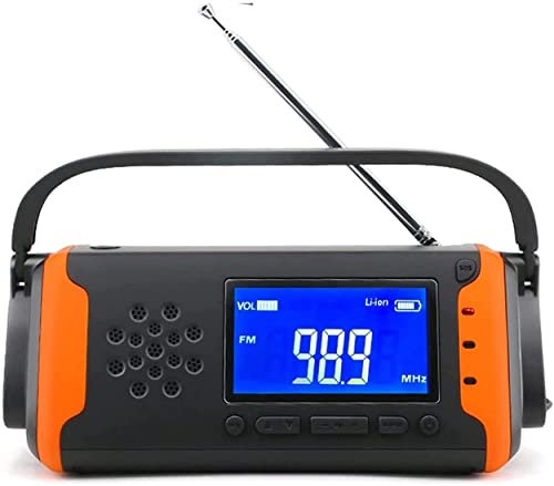 ONOTEC Emergency Hand Crank Radio,4000mAh Portable FM AM NOAA Weather Solar Radios, LED Flashlight,SOS Alarm