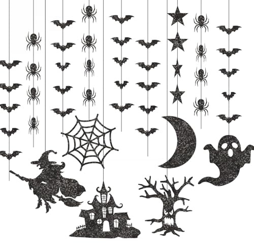 12Pz Decorazioni da Soffitto Halloween Ghirlanda da Soffitto Pendenti Ciondoli Striscione Festoni Decorazioni da Appendere Addobbi Casa Compleanno Festa a Tema