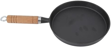 DAUZ Poêle en Fonte de 20 Cm, Poêle à Frire en Fonte de 20 Cm Chauffée Uniformément, Vitesse de Chauffage Rapide pour la Maison et le Restaurant