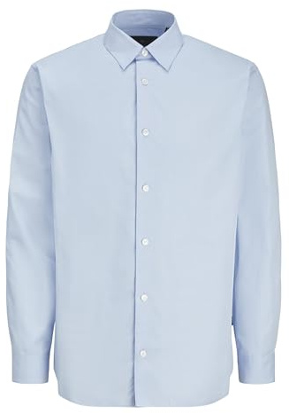 JACK & JONES Jprblabushwick Stanley Camiseta L/S Sn Camisa Casual, Chambray Blue/Fit: Solid, S para Hombre