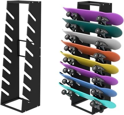 YUNYHAO Bodenstehender Skateboardständer, Hölzernes Display-Regal Für Snowboards Longboards Surfboards, 8-stufiges Snowboard-Lagerungsregal Für Haus, Garage, Club, Skateboard-Shop