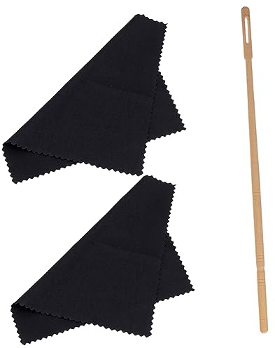 Flötenreinigungsstab, 1 Satz, Schwarz für Musikinstrumente | Gewebe Tuch Enthalten, Einfache Handhabung, Geeignet für Flöte, als Geschenk zu Weihnachten und Geburtstagen