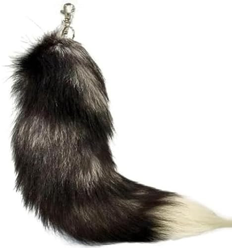 Nocyclonic 40cm Fell Schwanz fox tail Keychain Extra Groß Schlüsselring Tasche, Fuchss chwanz Anhänger etwa Zusätze Auto Schlüsselketten Anhänger Weich Flaumig Dicht Dekoration (P)