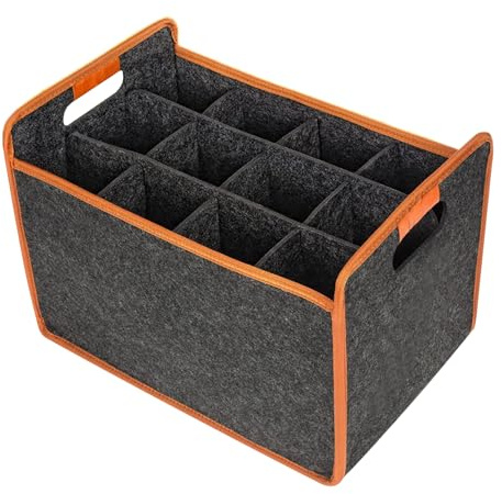 Reusable Wine Bags - 12 Bottle Wine Tote Bag, Felt Wine Bottle Carrier with Protable Handles for Travel Picnic Camping Barbecue