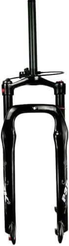 JvFbjLF 26 Fat Bike Fork 4.0 Elektro-Snowbike-Federgabel, 100 mm Federweg, MTB-Luftgabel, 1-1/8 gerade Vorderradgabel(Gloss Black,Remote)