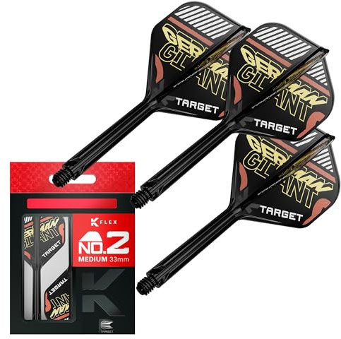 Target Darts Gabriel Clemens K Flex Flights und Shaft System, No.2 | Packung mit 3 Kflex All In One Flights, Player Edition Darts Zubehör | K-Flex Dart Schaft Short/Intermediate/Medium