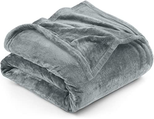 Utopia Bedding Coperta Pile Blanket [150x200 cm, Grigio Cenere] Coperta Calda per Letto, Divano, Sedia e Divano - 300 GSM Morbida, Accogliente e Spessa per Tutte le Stagioni