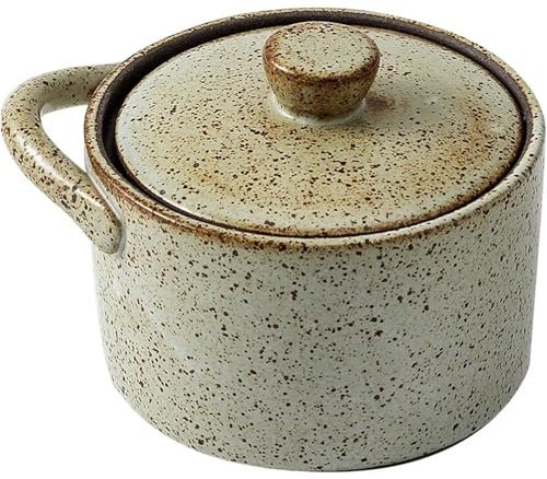 MZPOZB Soupière en Céramique Marmite à ragoût en céramique résistante à l'eau, Style poterie grossière avec Couvercle, Bol à Soupe aux œufs cuits à la Vapeur for Restaurant