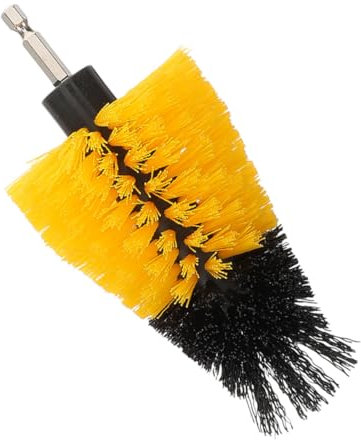 jojofuny 5-inch Yellow Tapered Ball Drill Brush Attachment Power Scrubber Wire Wheel Cleaner Brush for Tile and Grout Deep Cleaning, Bathroom Kitchen Car Detailing Drill Cleaning Accessory