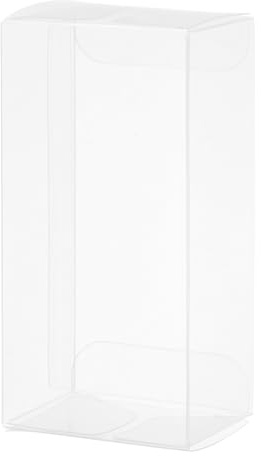 QUARKZMAN 30 Stück Geschenkbox Durchsichtig, Kunststoff Transparente Geschenkbox, 30 x 40 x 82 mm Geschenkboxen Plastik Klare mit Schutzfolie für Süßigkeiten, Hochzeit, Partyverpackung