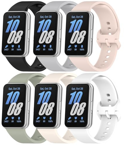 ZGCE 6 Stück Silikon Armbands Kompatibel mit Samsung Galaxy Fit 3 Armband Herren Damen, Wasserdichtes Uhrenarmband Sport Ersatzarmband für Samsung Galaxy Fit 3 SM-R390