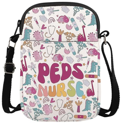 WCGXKO Pediatric Nurse Gift Peds Nurse Crossbody Purses Bag PICU Pediatric Nurse Messenger Bag, Peds Nurse Cr