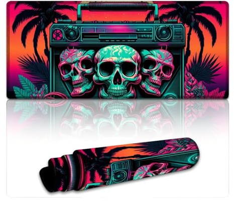 LLONGKT Tappetino per mouse con scheletro radio (40 x 90 x 0,3 cm), tappetino per tastiera, base in gomma antiscivolo, morbido e resistente, per ufficio, casa e computer