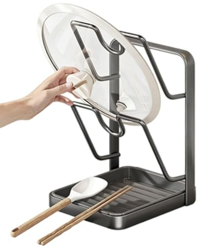 Support Pour Couvercles De Casseroles, Support De Rangement Pour Couvercles De Casseroles, Supports De Cuisine En Acier Inoxydable À Deux Niveaux, Supports Multifonctionnels Pour Planches À Découper