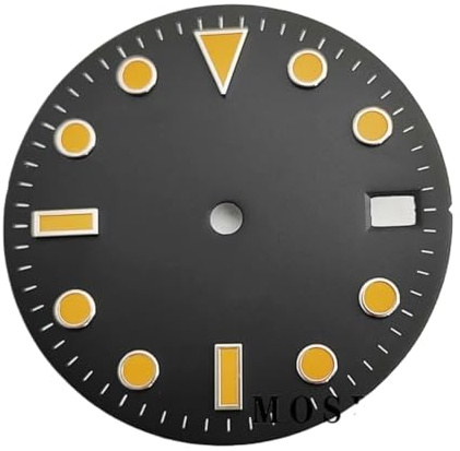 Melitare Esfera de Reloj NH35 NH36 de 28,5mm con manecillas, Accesorios de Movimiento automático, Caras Blancas y Negras esterilizadas, 1 ud.