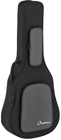 OVATION Guitars Gitarren Softcase – passend für Deep Contour/Mid-Depth/Super Shallow Modelle – 20 mm Softgriff-Polsterung fusselfrei – Rucksackgurte – schwarz/anthrazit