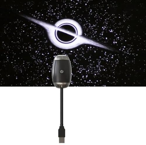 Lampada da notte con proiettore Galaxy 2 in 1, lampada portatile USB con proiezione di stelle e cielo stellato, luci LED regolabili per camera da letto e tetto dell'auto (Buco nero)