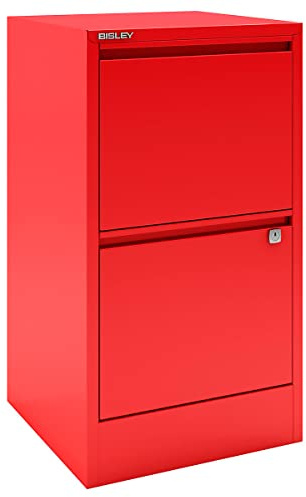 Bisley Home Filer, 2 HR-Schubladen, Metall, 670 Kardinalrot, 40 x 41.3 x 67.2 cm