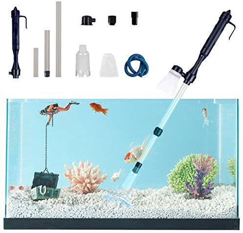 Electric Aquarium Gravel Cleaner Kit,Fish Tank Vacuum Cleaner Kit Automatic Aquarium Siphon Filter Kit,Automatic Aquarium Water Changer, Fish Tank Cleaner