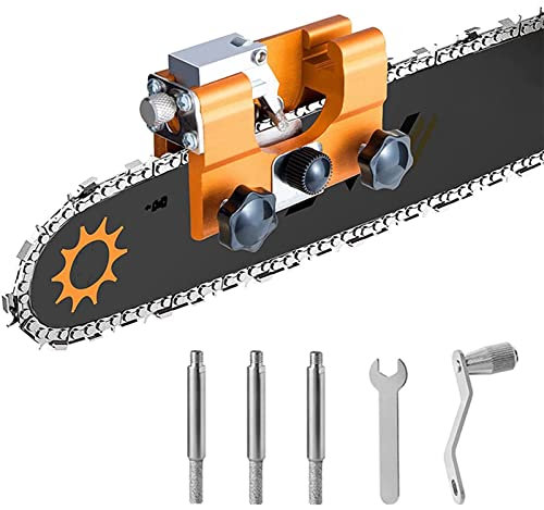 SJASD Aiguiseur de Chaîne de Tronçonneuse Portable à Manivelle,ffutage Chaine de Tronconneuse Electrique Facile à Utiliser - Dispositif d'affûtage de chaîne Domestique pour Bûcheron