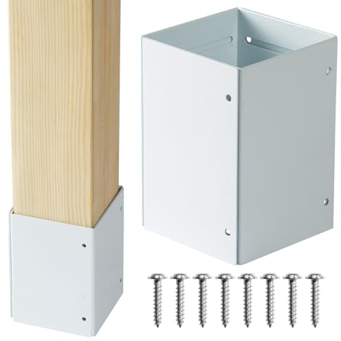 Wanhork Verstellbarer Pfostenschutz aus 304 Edelstahl (Bereich 7,6–15,2 cm), schützt Briefkästen, Deck und Zäune vor Regen und Schäden an Wartungsgeräten (1, weiß)