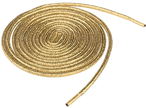 Allegra K Metallic Glitter Shiny Round Shoelace Sparkling Shimmery Sneakers Shoe Laces Strings for Boots 200cm/78.74 Goldenrod