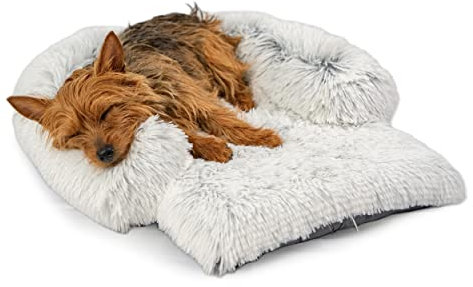 Best Friends by Sheri Bolster Nap Mat - Hundematte mit Polsterrand für Hundebox - waschbar - Frostgrau - S 56 x 46 cm